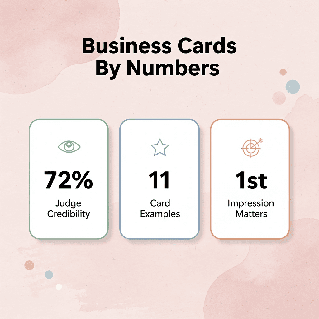 Infographic showing key business card statistics