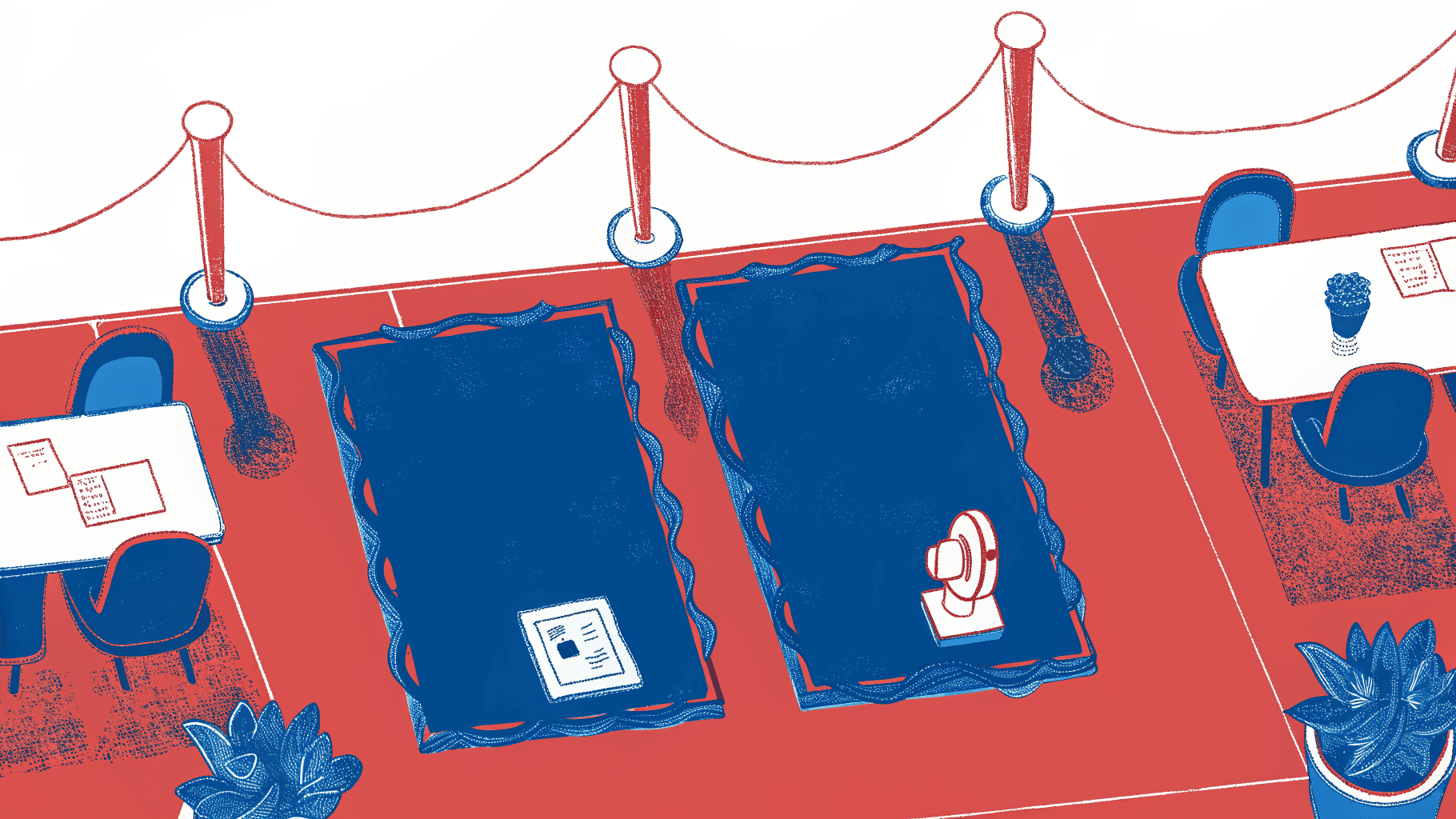 Trade show sales funnel with two built stages and two hollow unbuilt stages