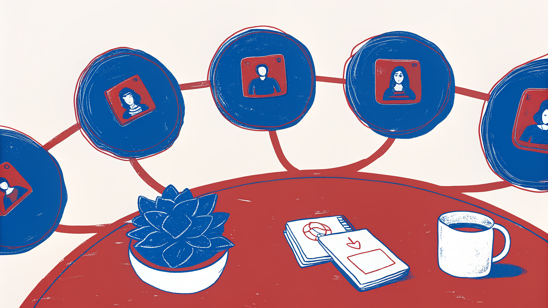 CRM contact node linked to multiple event touchpoints, one broken record highlighted