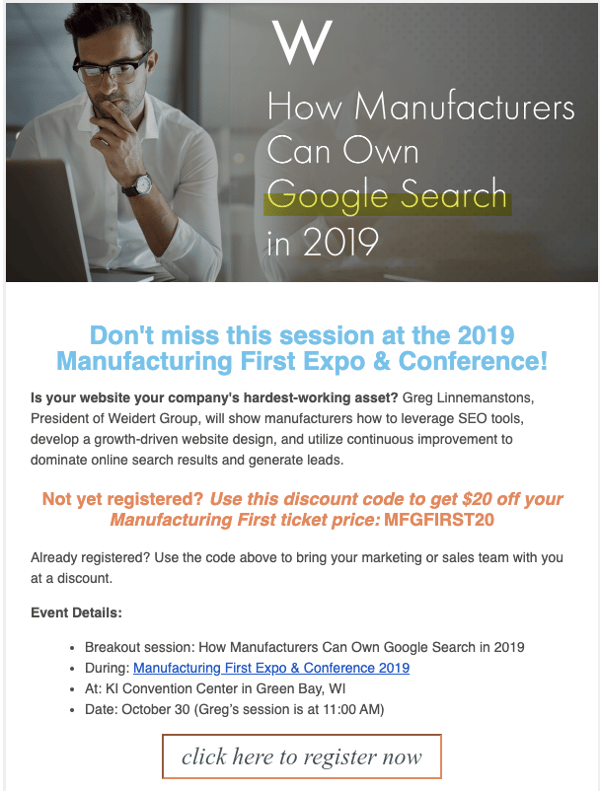 What Is Trade Show Marketing - build pre email campaign