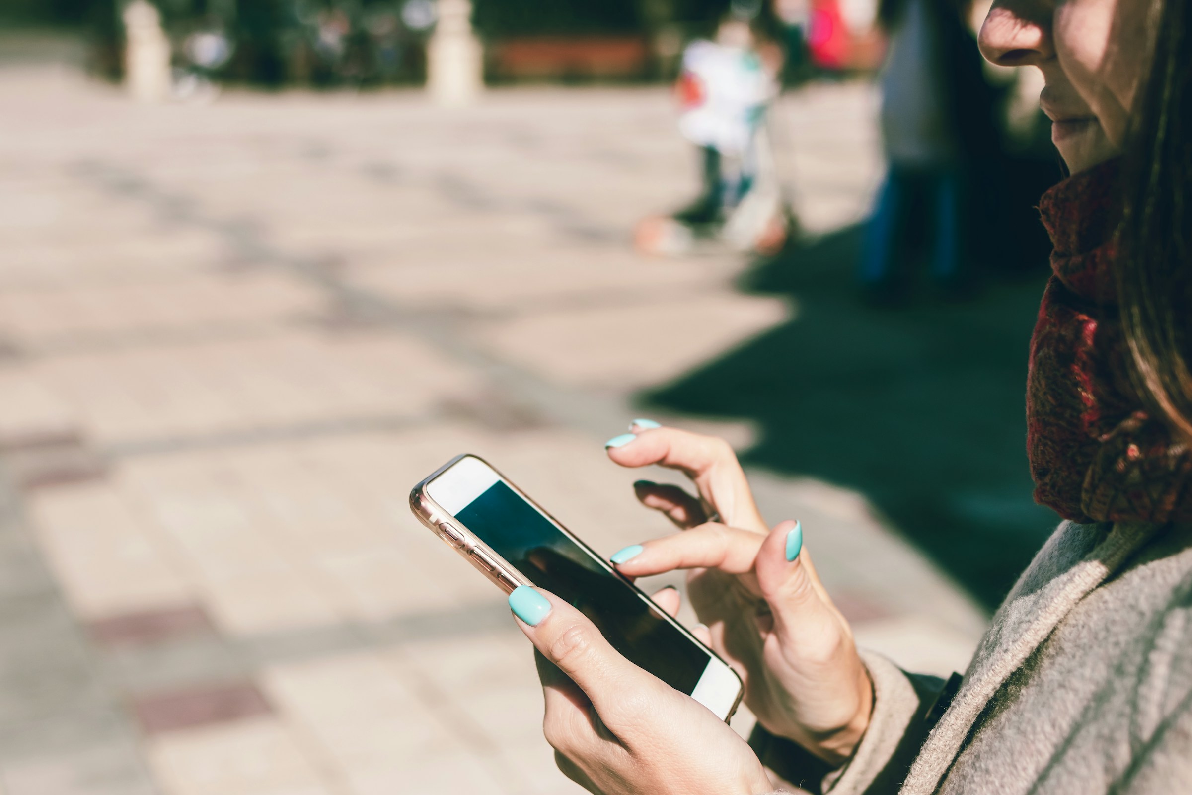 Person Using Phone - NFC Contact Sharing