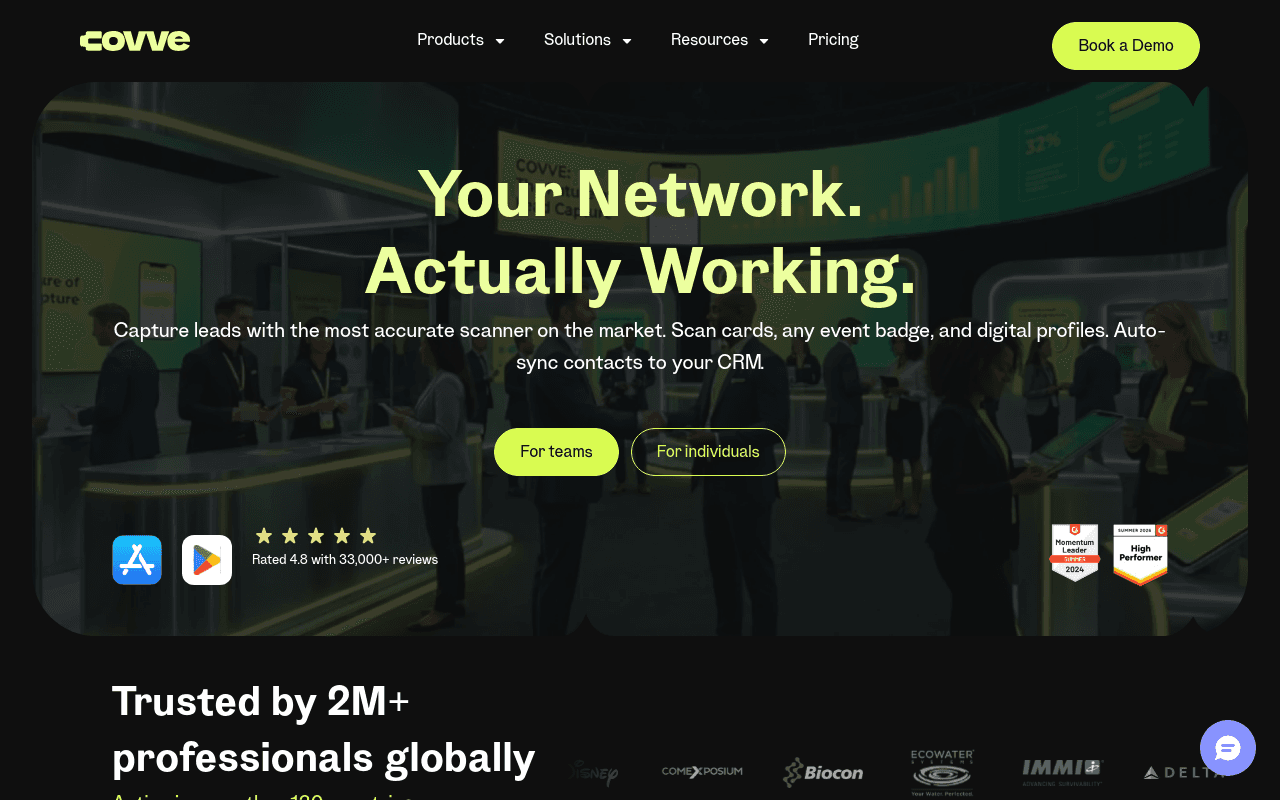 best digital business cards - covve ai powered contact