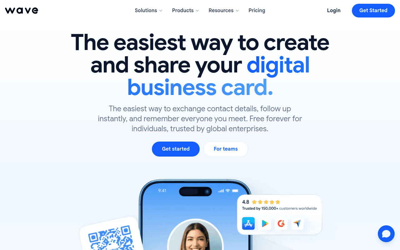 best digital business cards - wave connect crm integrated