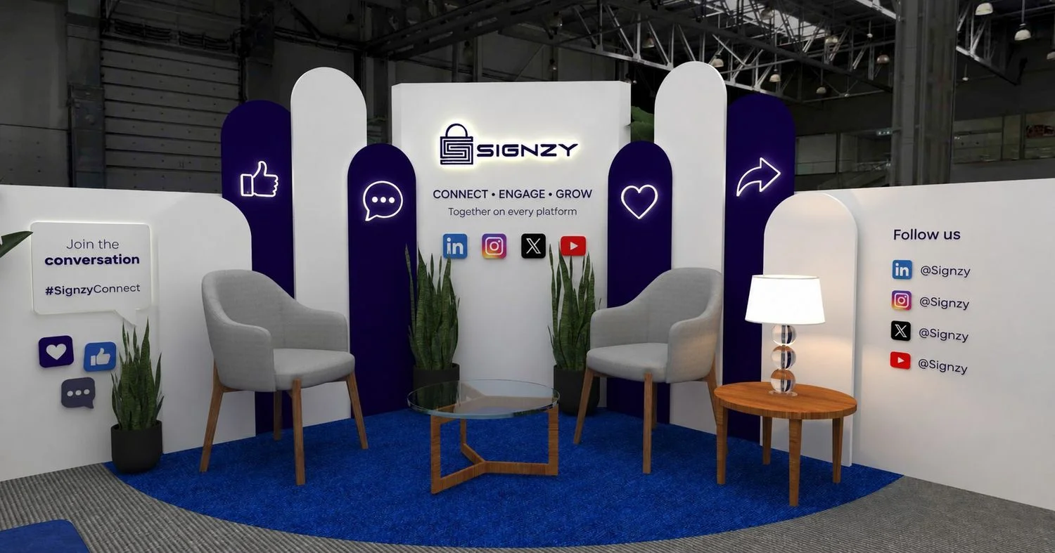 B2B Trade Show Marketing - open plan booth architecture