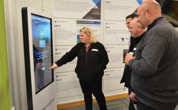 B2B Trade Show Marketing - interactive touchscreen kiosks delivering