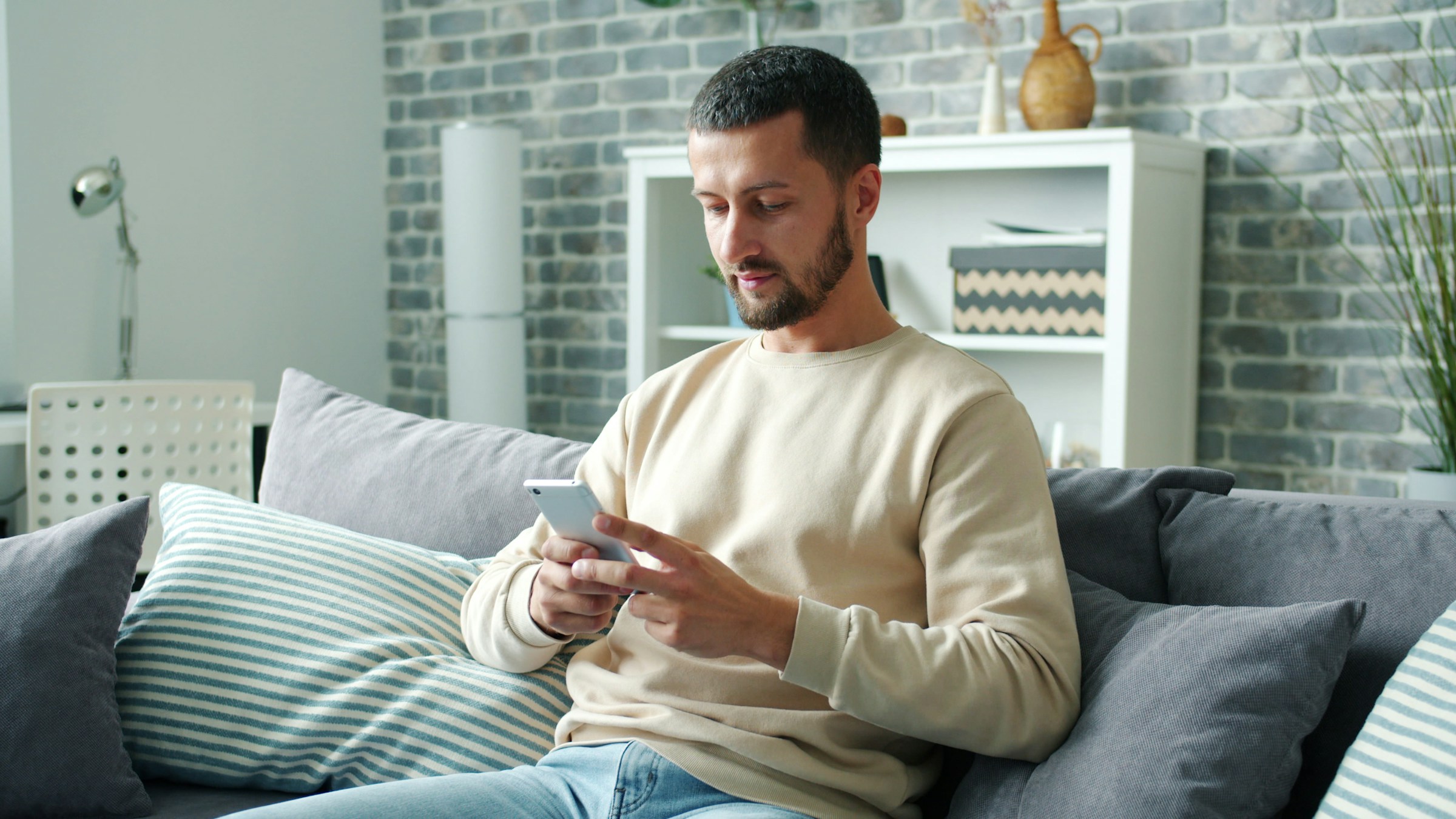 Person Using Phone - NFC Contact Sharing