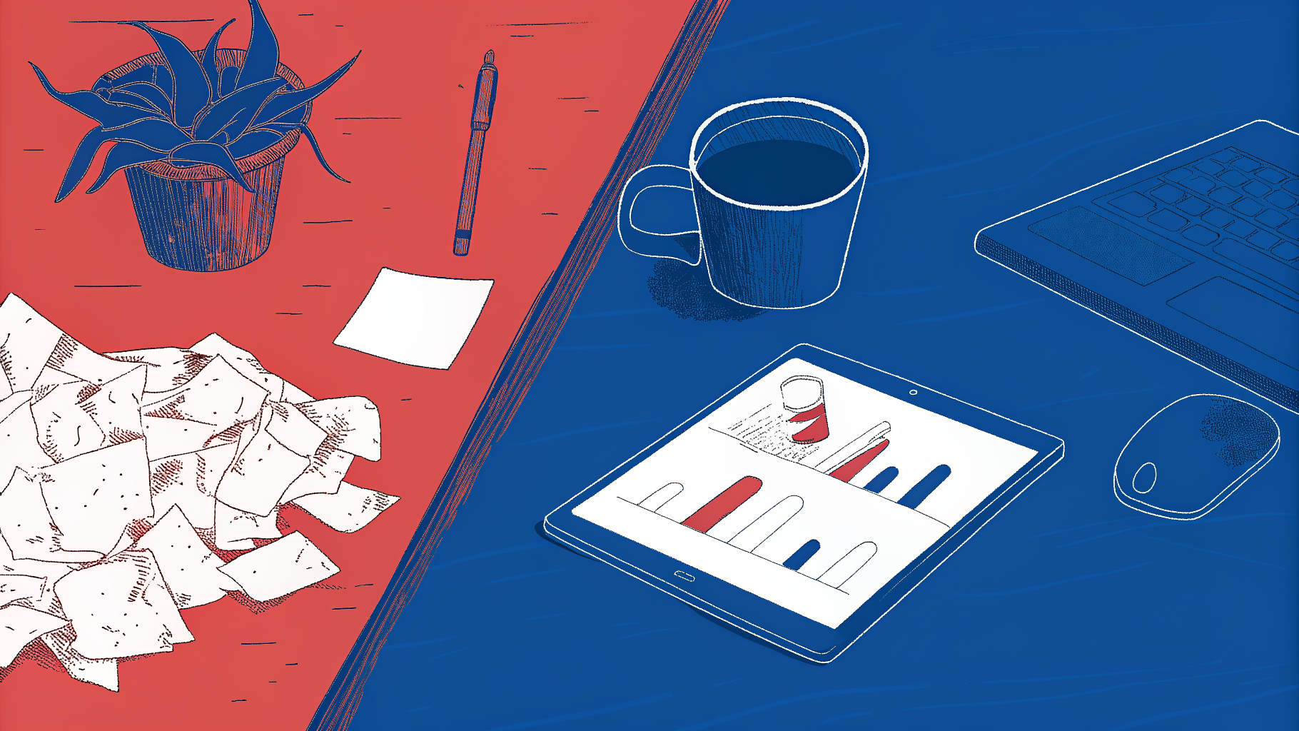 Crumpled paper business cards versus a digital card syncing cleanly into a CRM pipeline