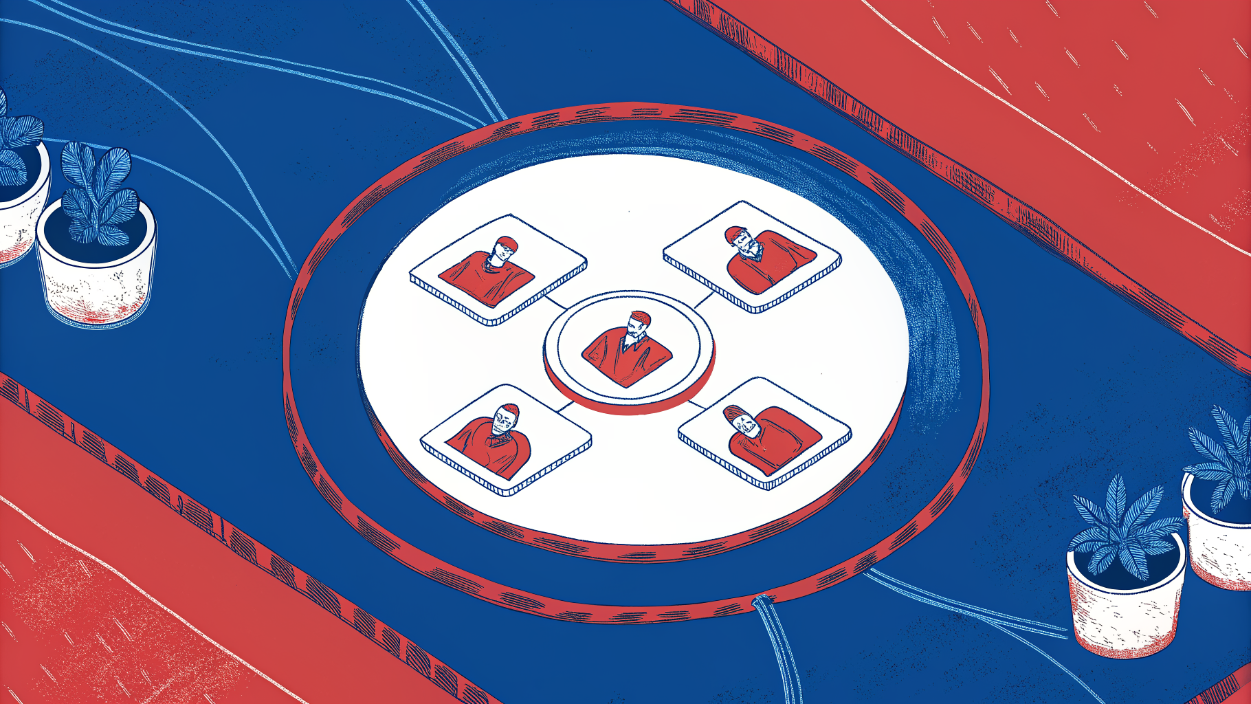 CRM hub with orbiting contact cards fading as distance increases, showing lead capture gravity