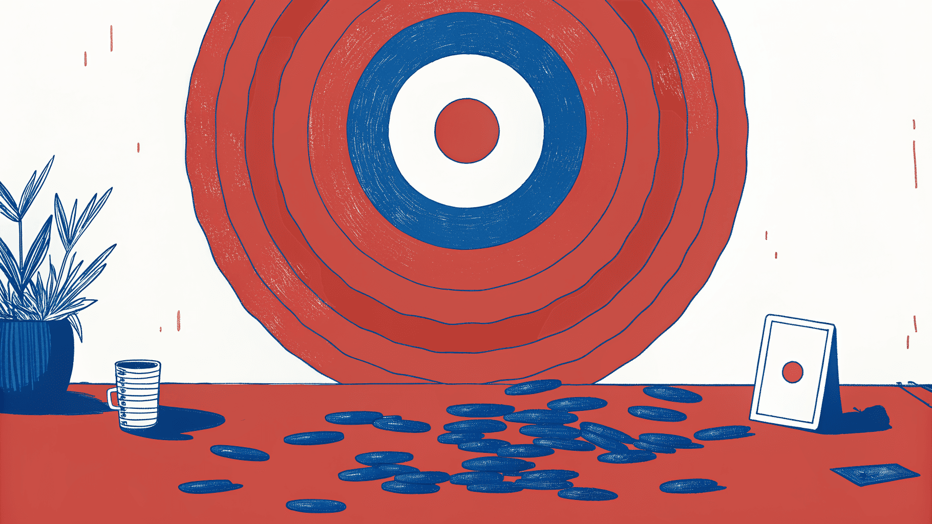 Digital business card hits bullseye as paper cards fall away, showing hidden ROI gap