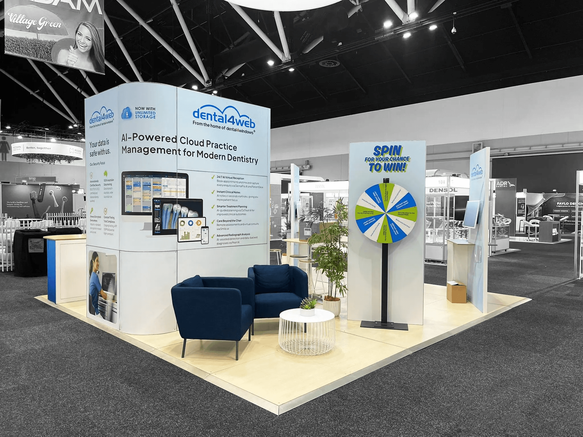 Dental4Web promotional booth at exhibition - Trade Show Booth Ideas to Attract Visitors