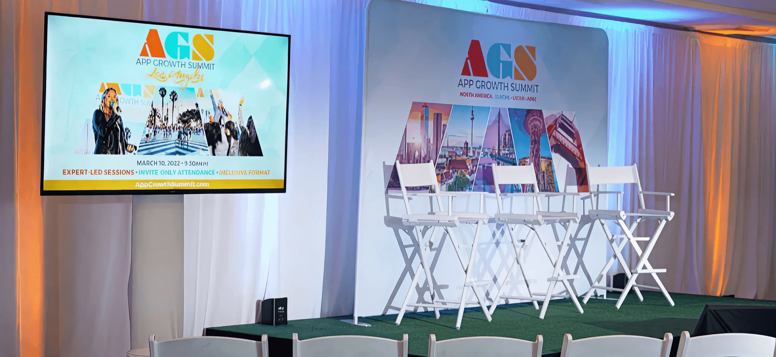App Growth Summit stage setting presentation - Trade Show Booth Ideas to Attract Visitors