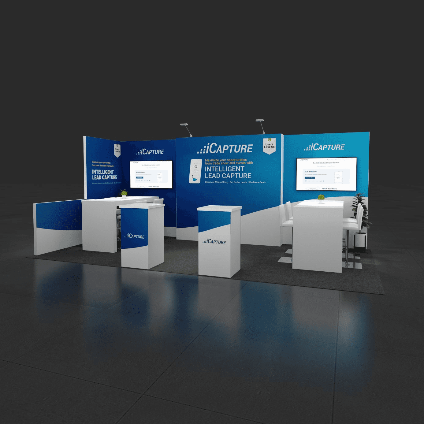 iCapture trade show booth mockup display - Trade Show Lead Generation Ideas