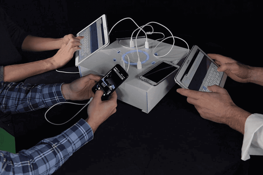 Trade Show Booth Ideas for Small Budgets - diy branded charging station