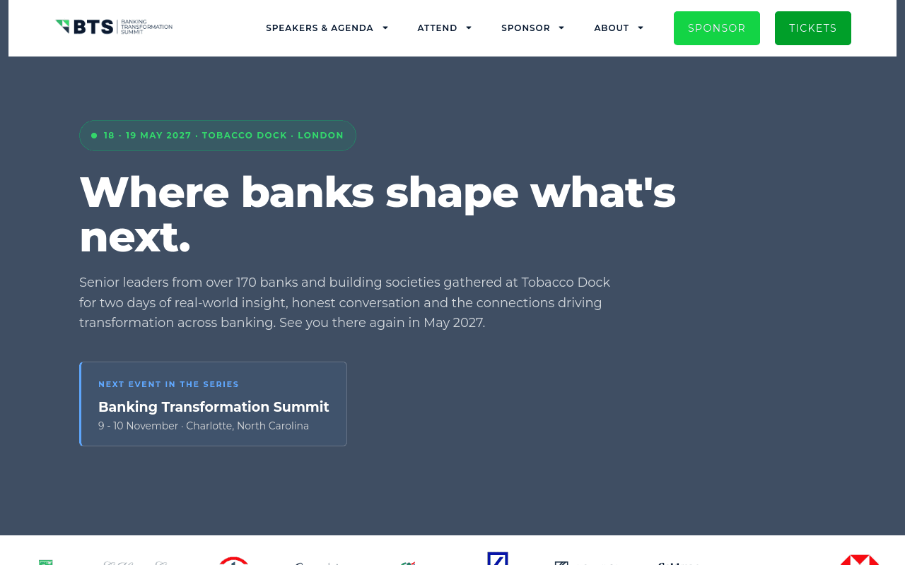 Best Finance Conferences for Networking - banking transformation summit senior