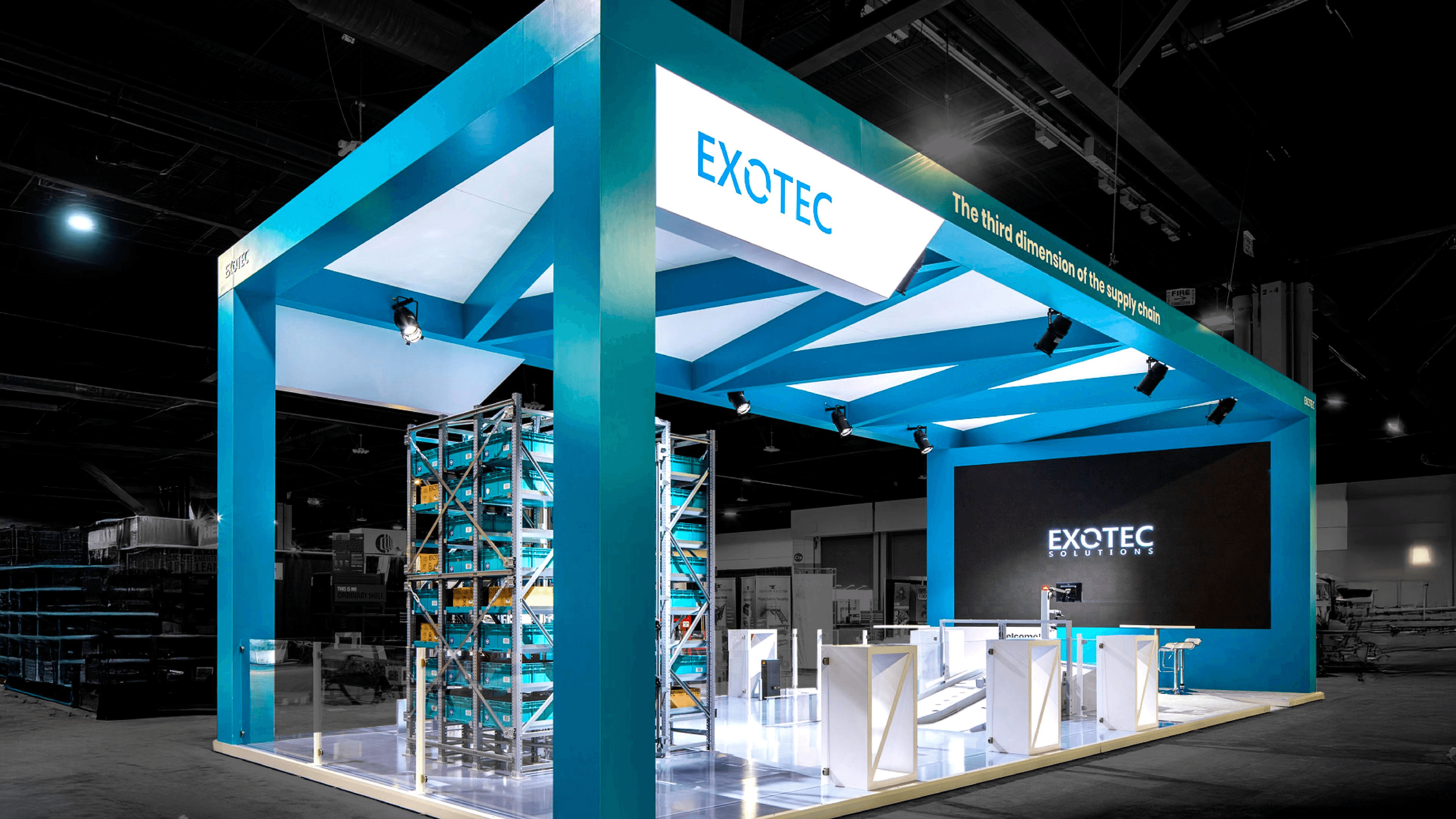 Exotec Solutions trade show exhibition booth - Virtual Conference Booth Ideas