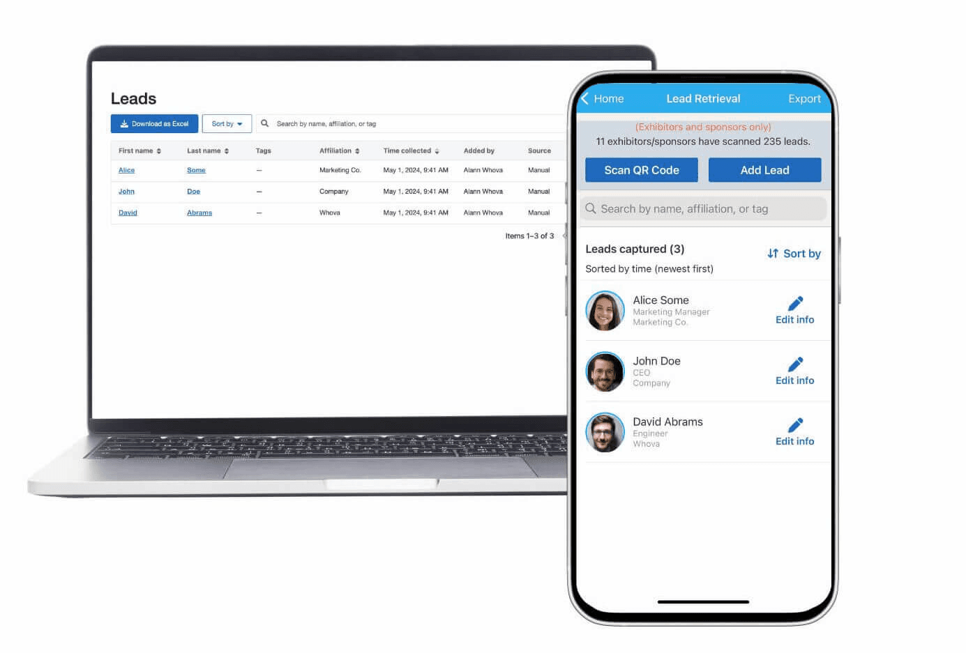 Lead retrieval software on devices - Trade Show Lead Capture App