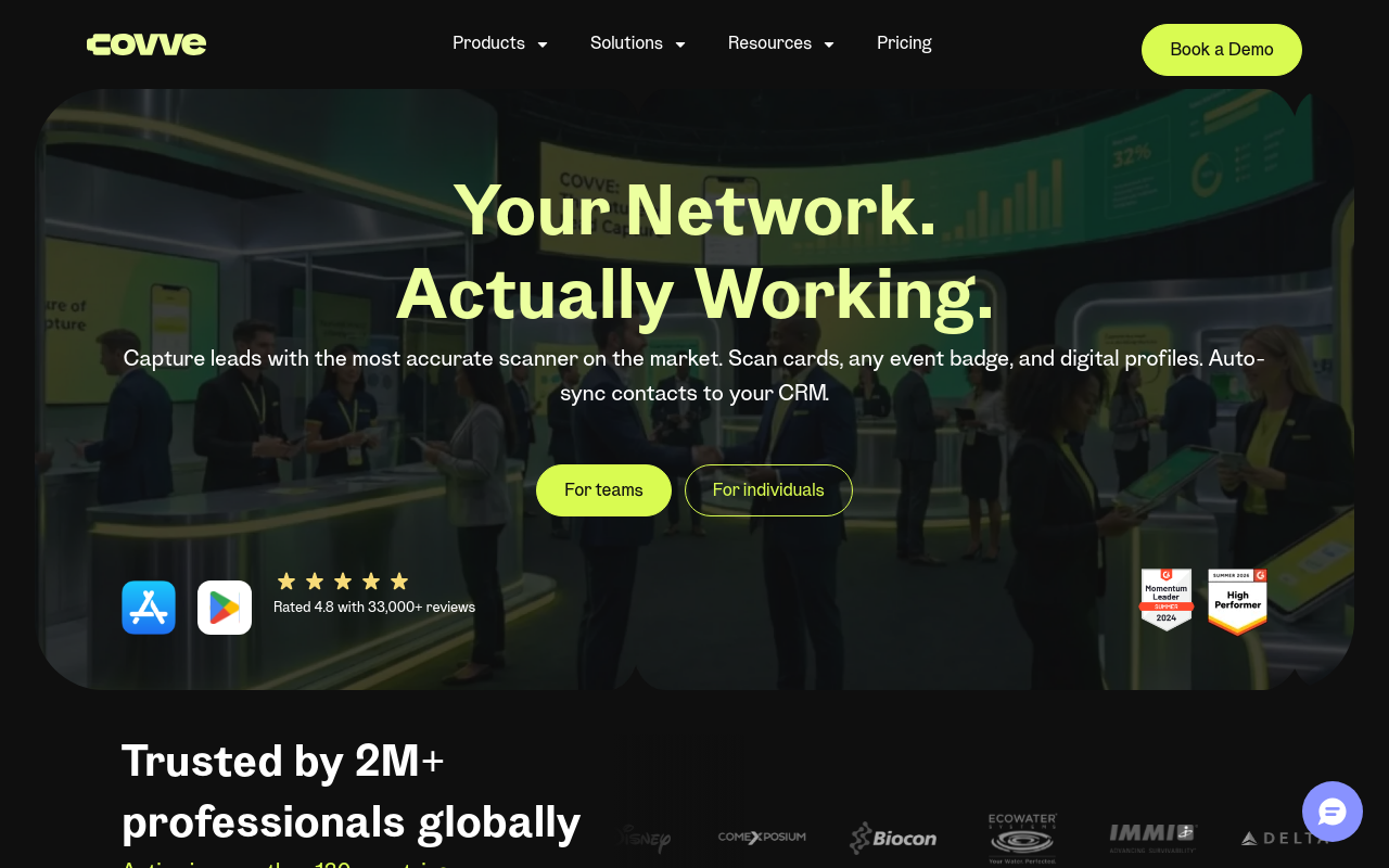 best digital business cards - covve ai powered contact