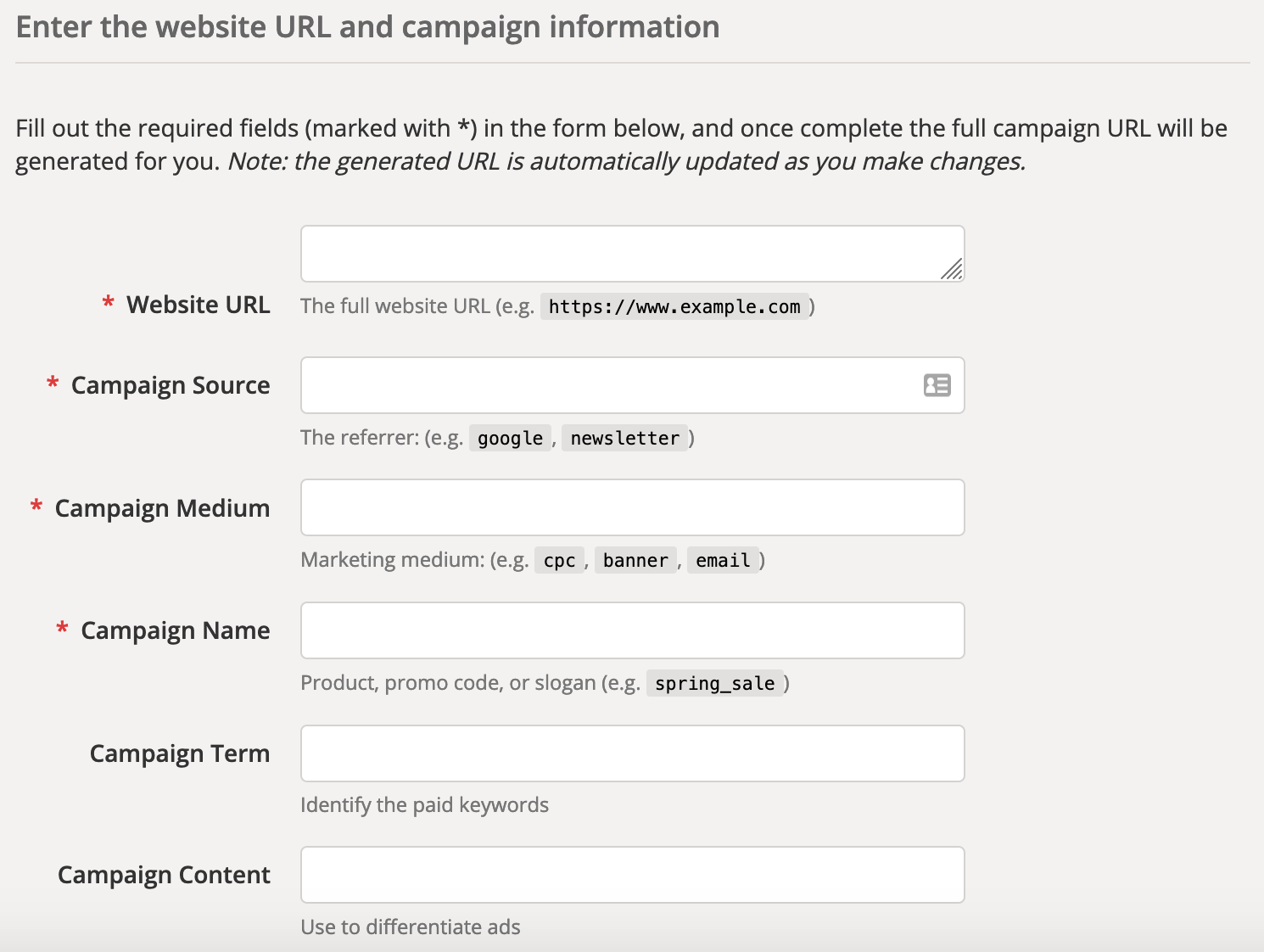 Google Analytics URL Builder