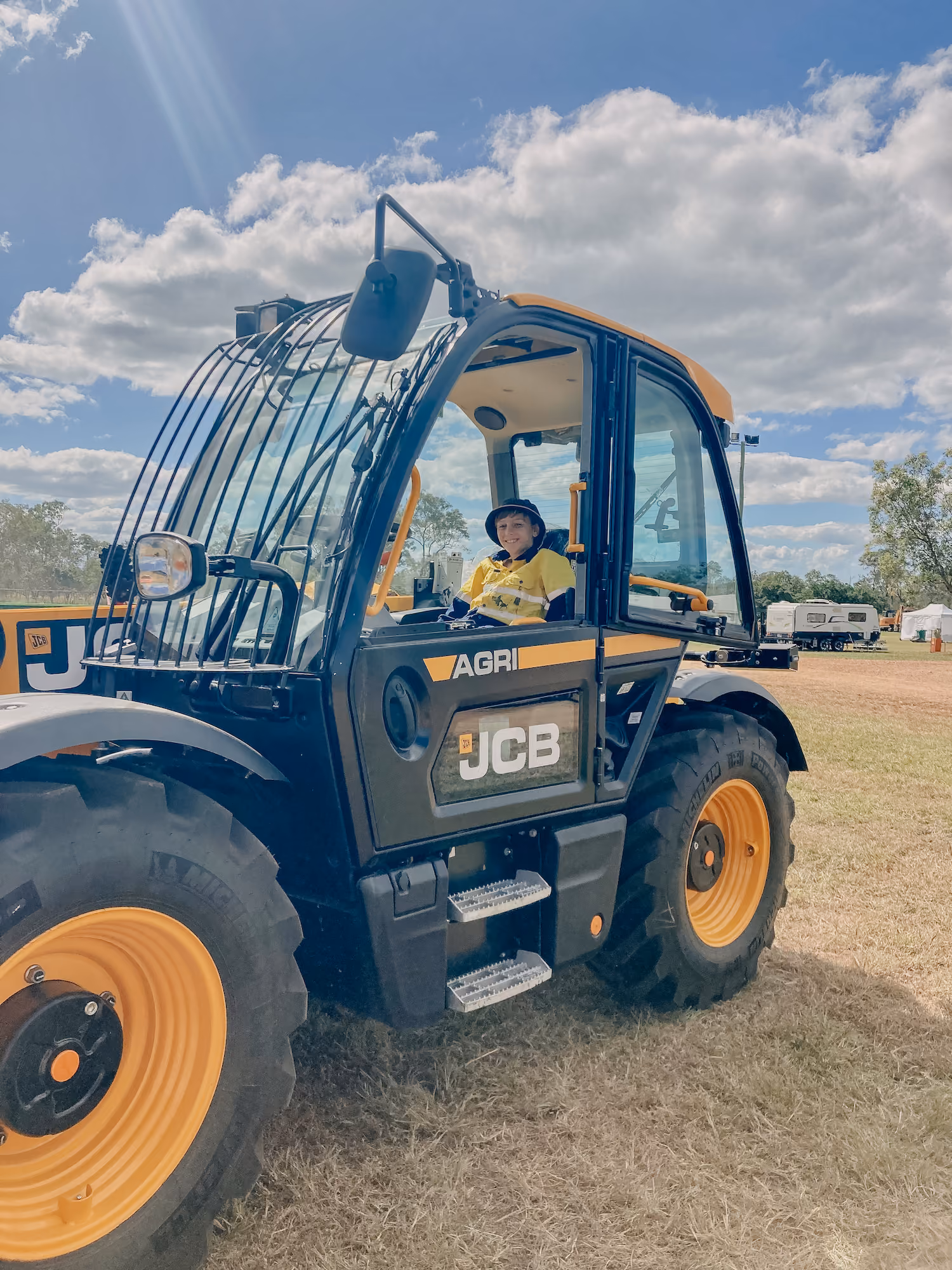 Tolga Branch Manager Mel's son helping clean up the site