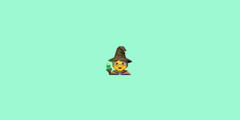 Wizard emoji on a green background
