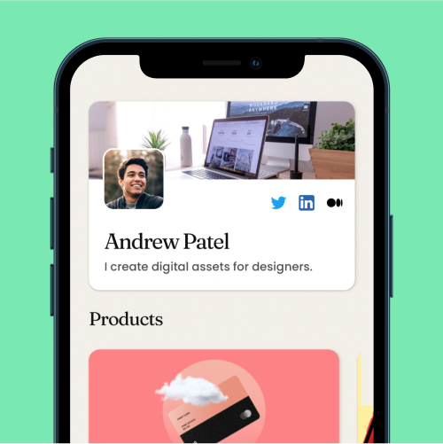 Links Webflow Template Layout #6 Alternate mocked up on an iPhone.