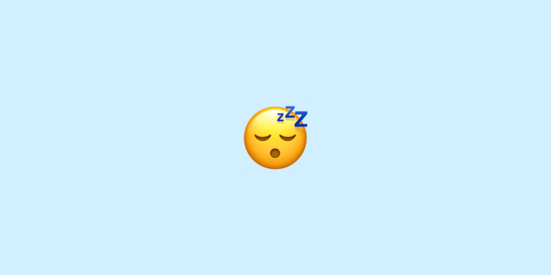 Sleep emoji on a blue background.