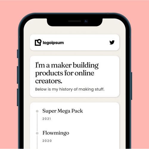Links Webflow Template Layout #7 Alternate mocked up on an iPhone.