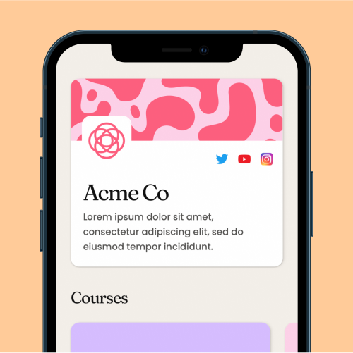 Links Webflow Template Layout #2 alternate mocked up on an iPhone.