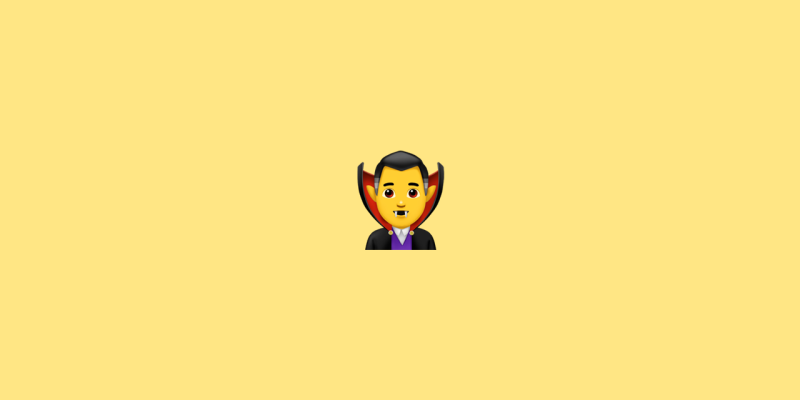 Vampire emoji on a yellow background