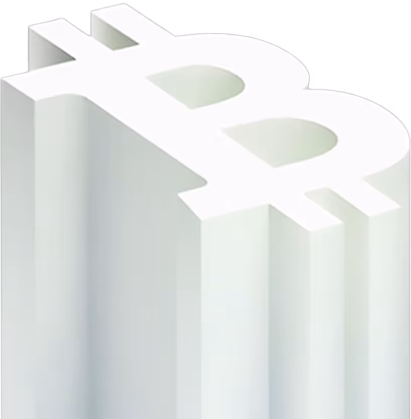 Bitcoin Logo White 3D