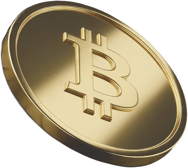 Eine goldene Bitcoin Münze