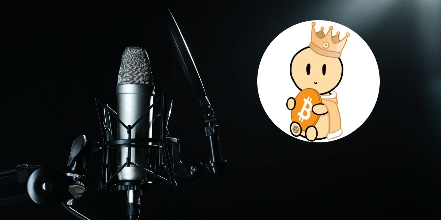 Bitcoin Hotel logo next to podcast microphone
