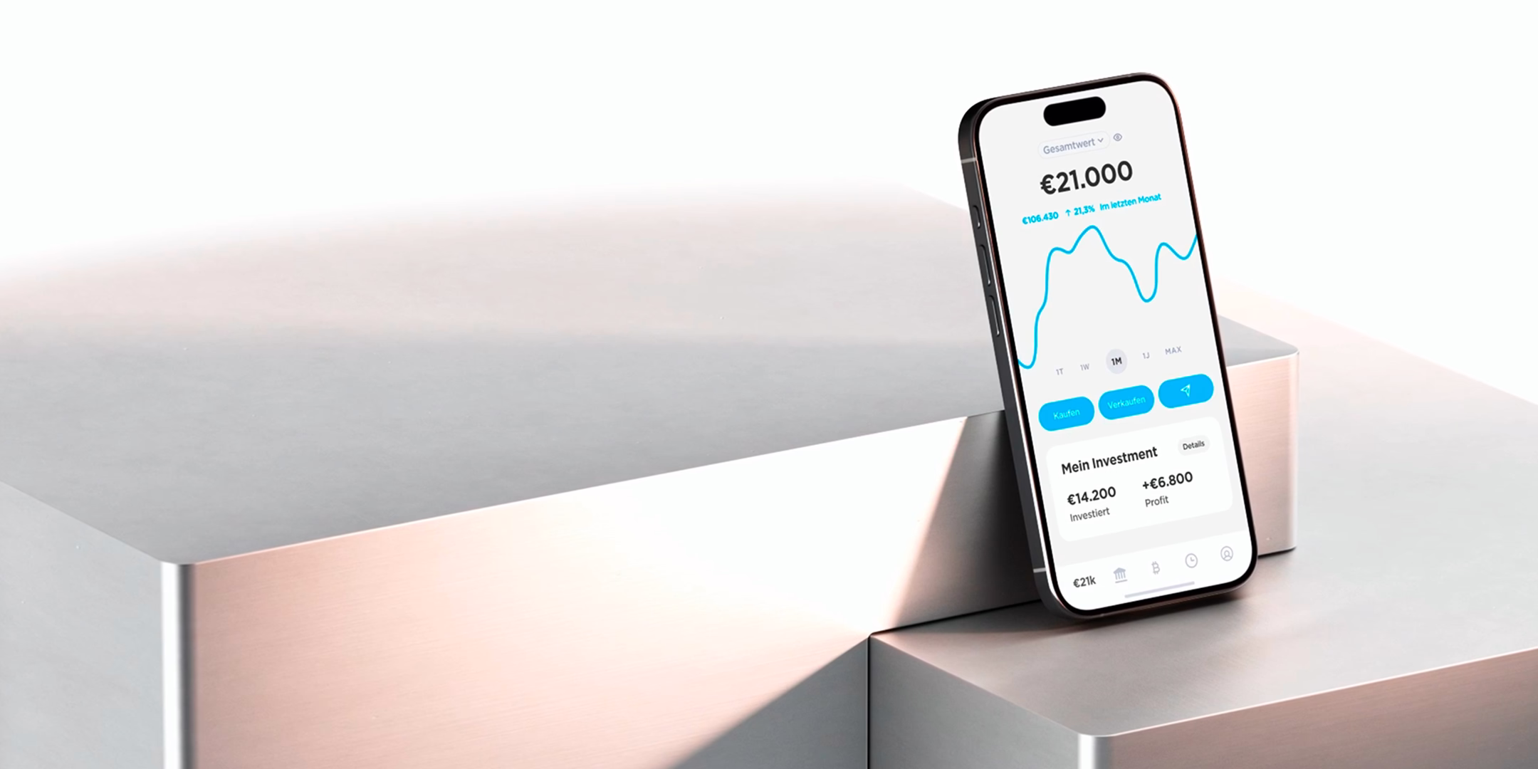 Smartphone mit 21bitcoin App