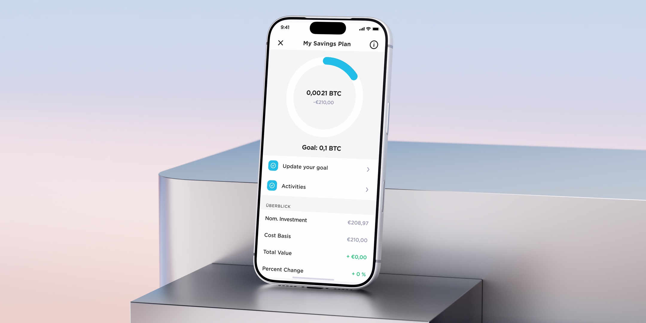 Savings Plan 21bitcoin app