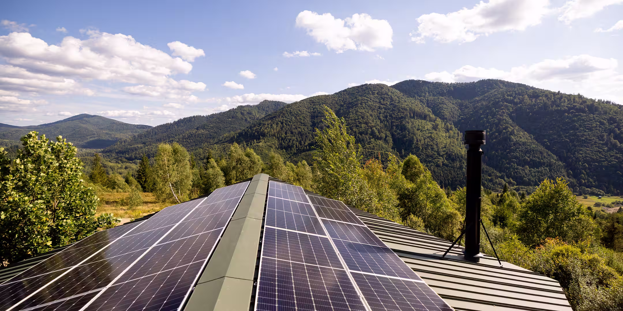 Solarzellen in den Bergen