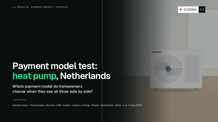 Payment model test: heat pump, Netherlands