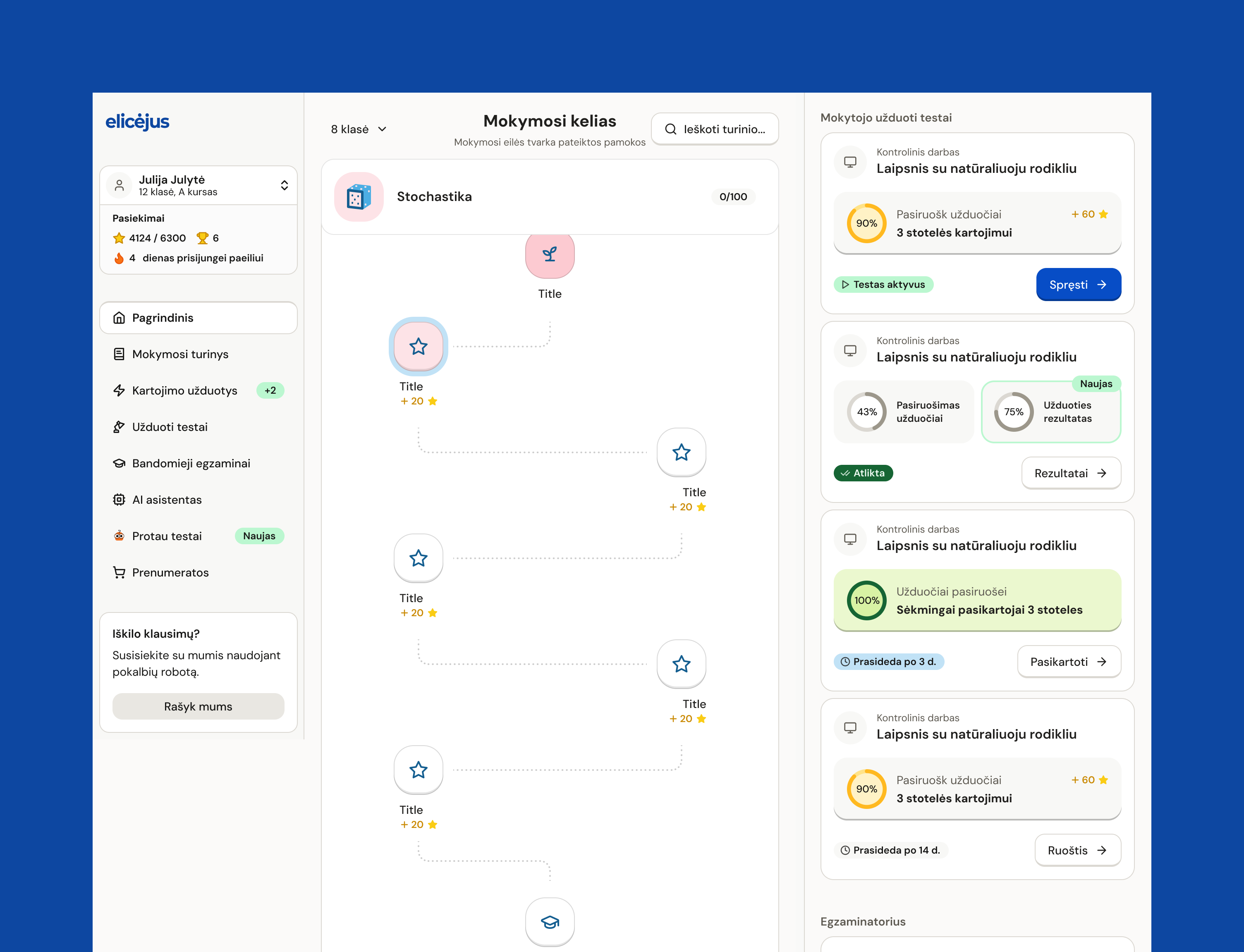 Ongoing Product Design for an AI Math Learning Platform Used Across Lithuania