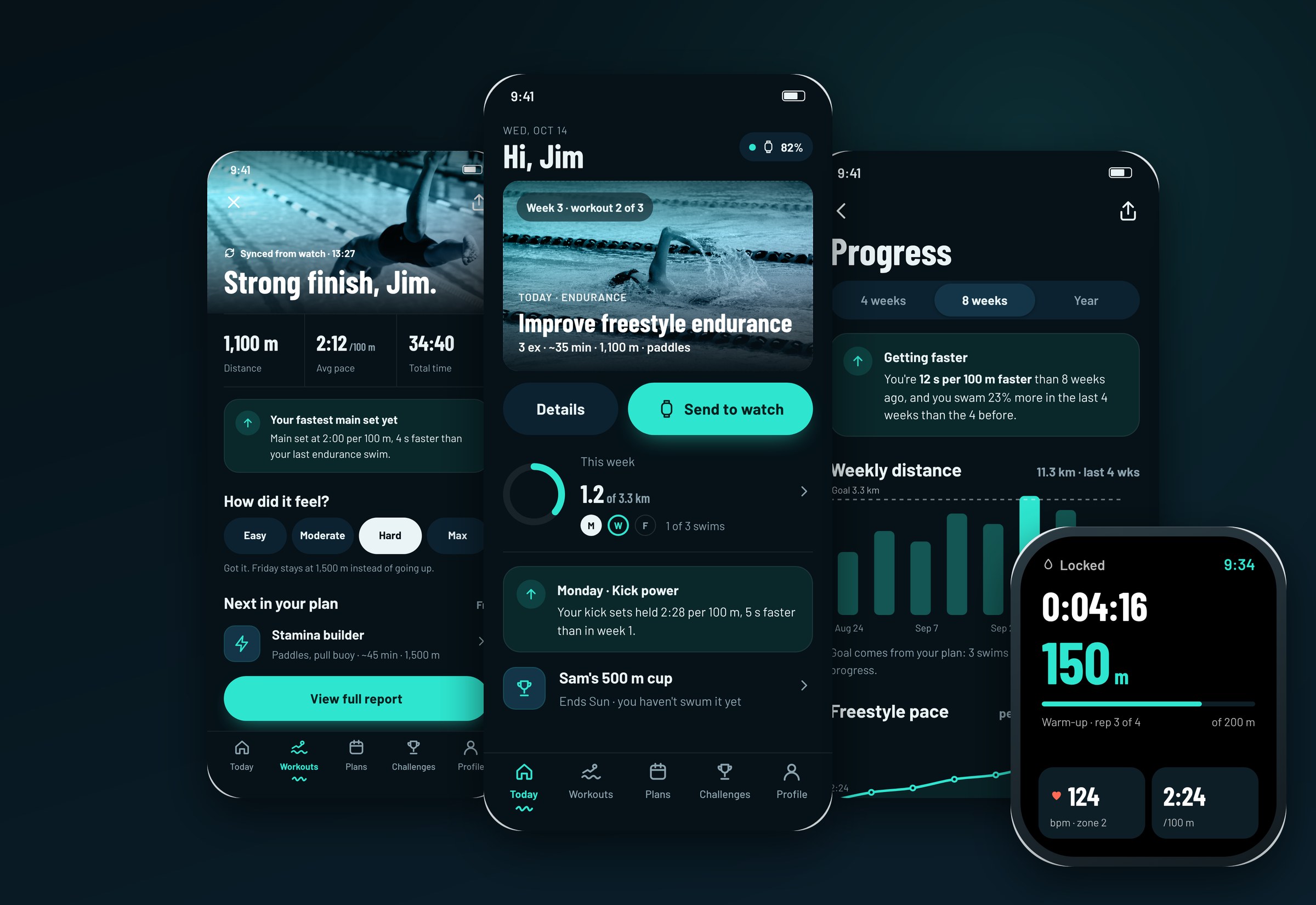 Swimming app for iPhone and Apple Watch