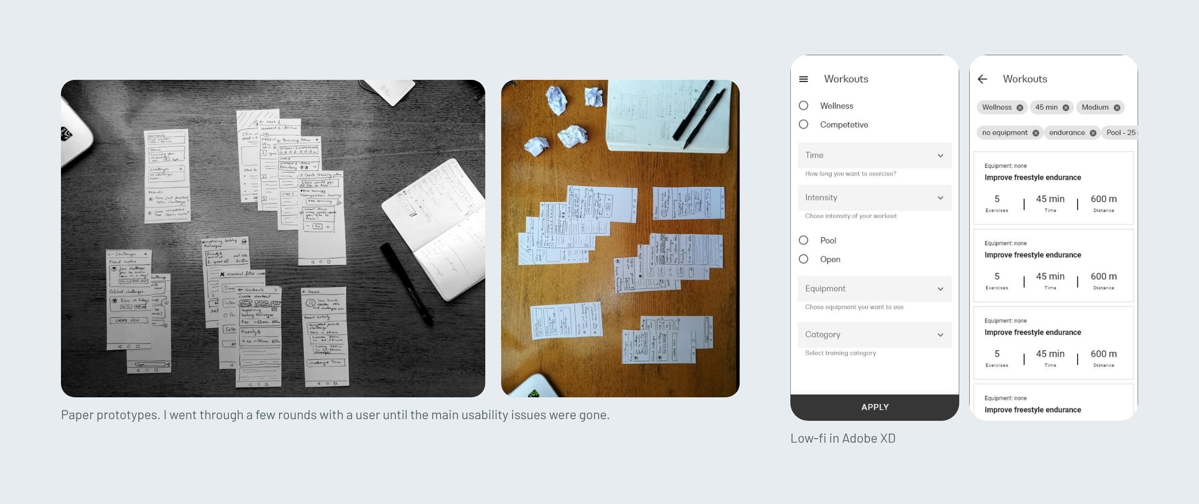 Paper prototypes and low-fi screens