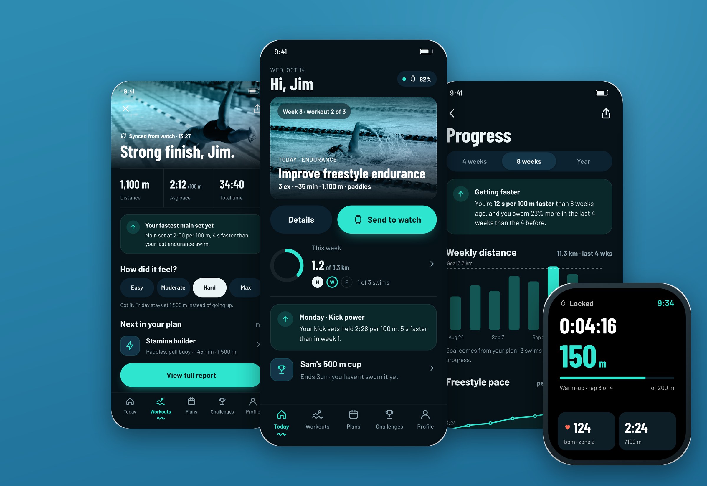 Swimming app for iPhone and Apple Watch