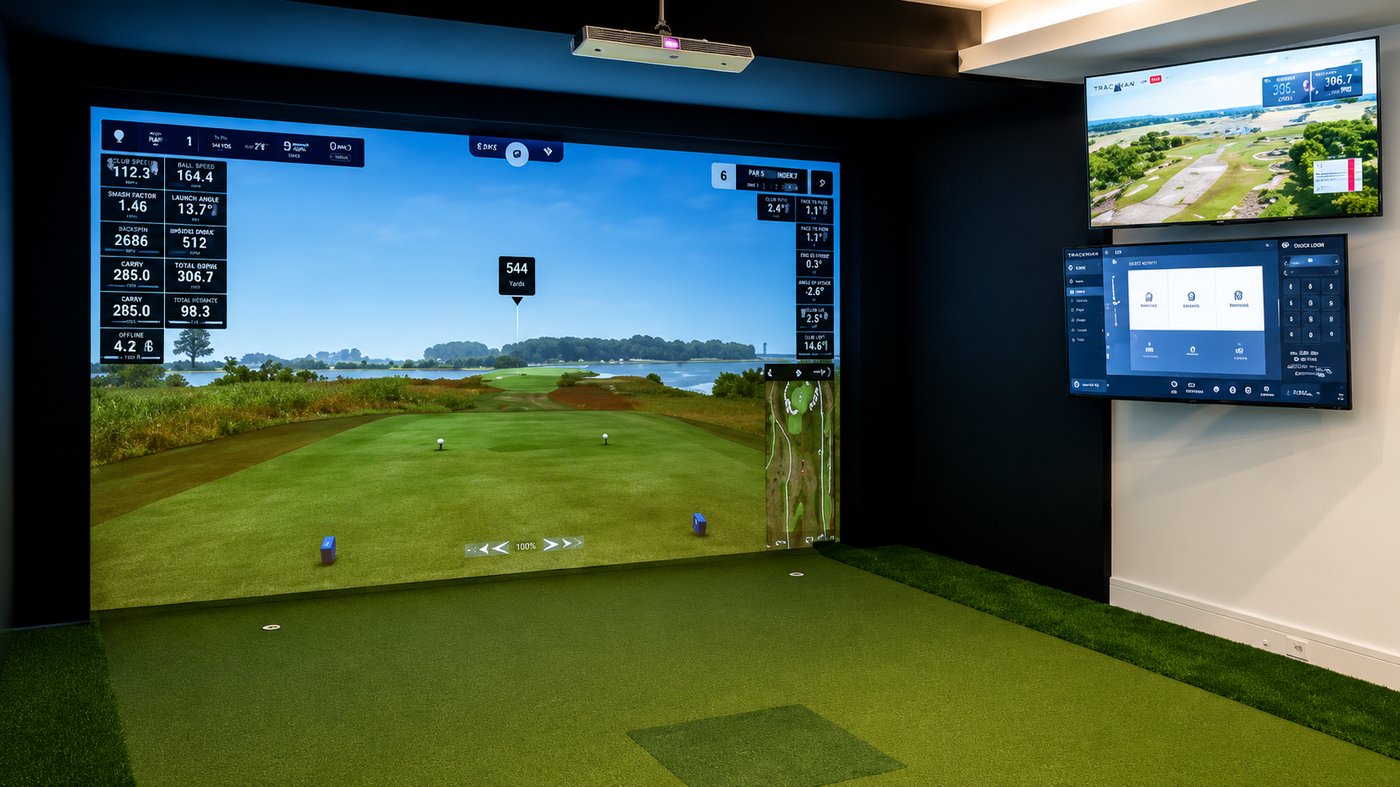 Garden golf simulator room by Vita Modular