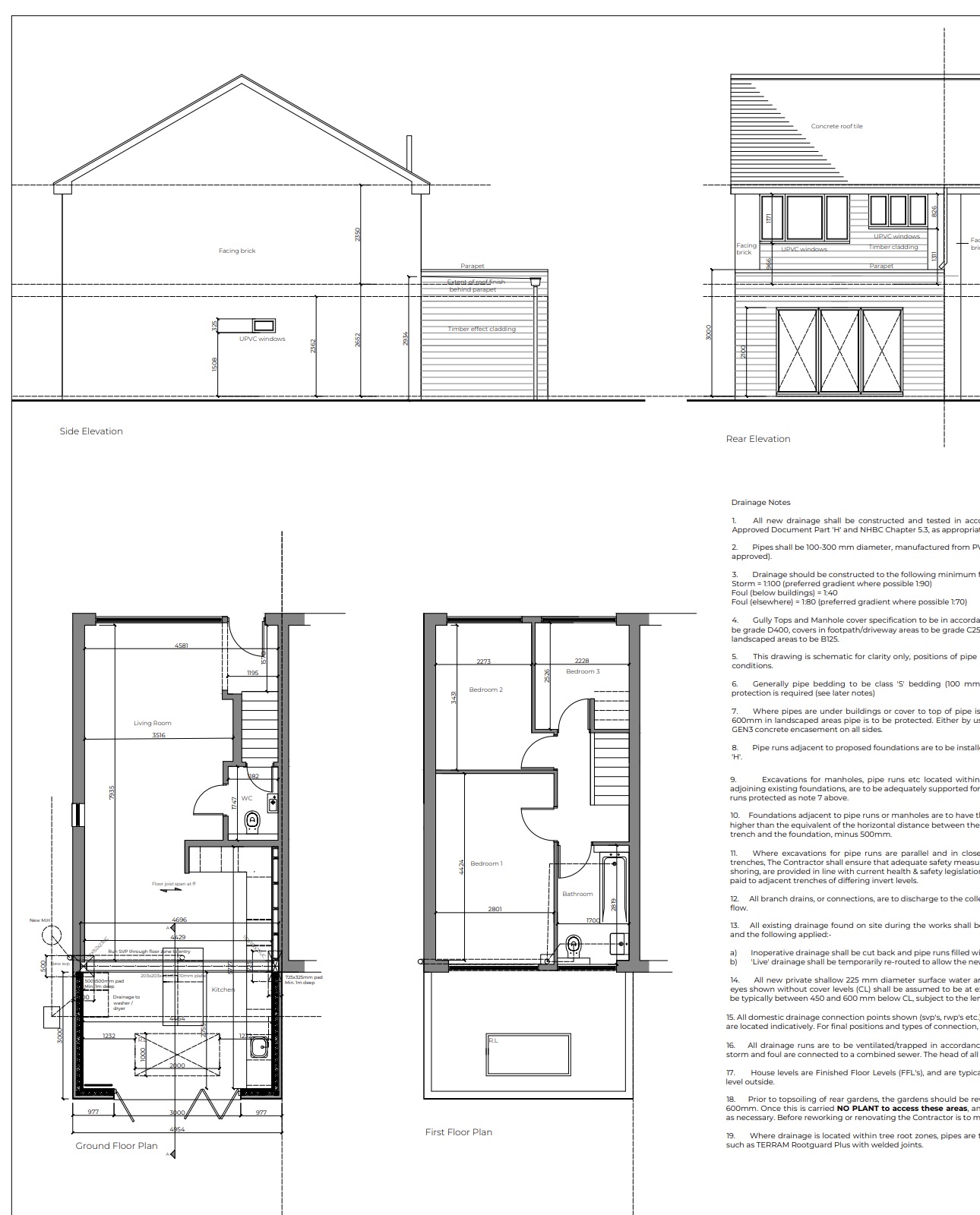 Building control approved floor plans and elevations for the Walthamstow E17 rear extension