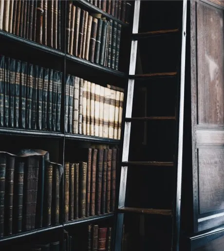 Bookshelf full of law books