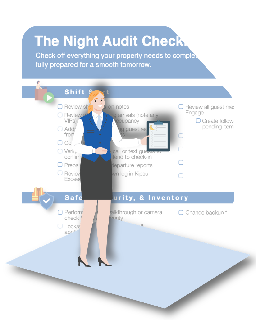 A person looking do download a checklist for hotel safety