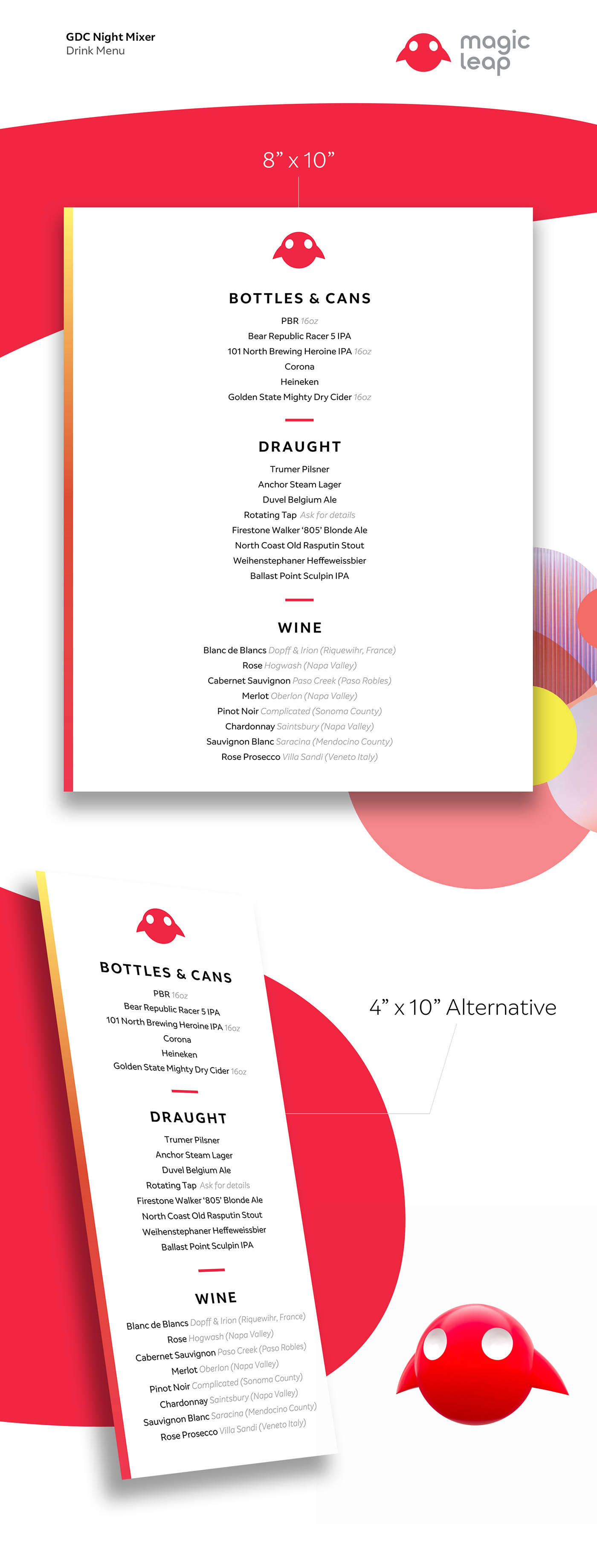 Magic Leap Beverage Menu