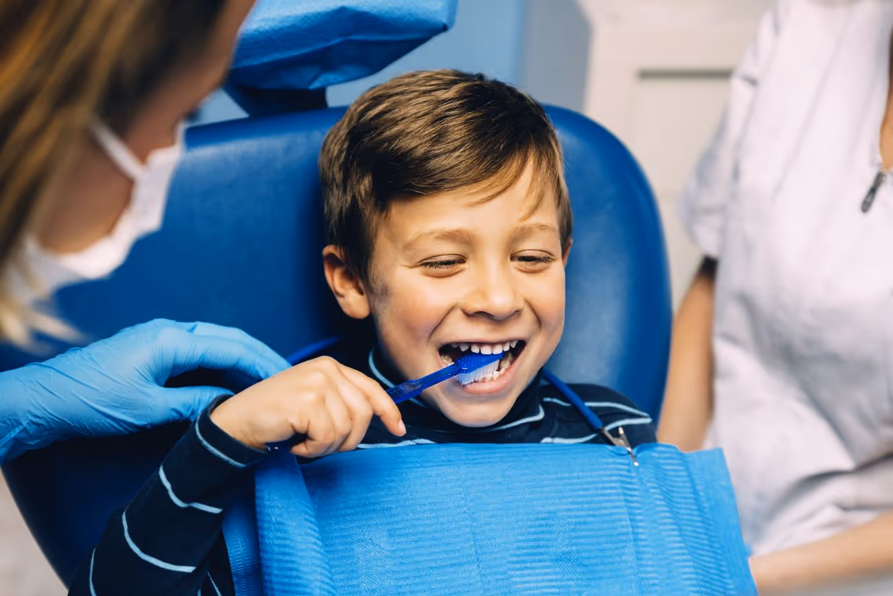 little boy at the dentist