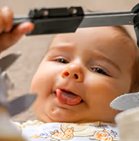 happy tongue tied baby