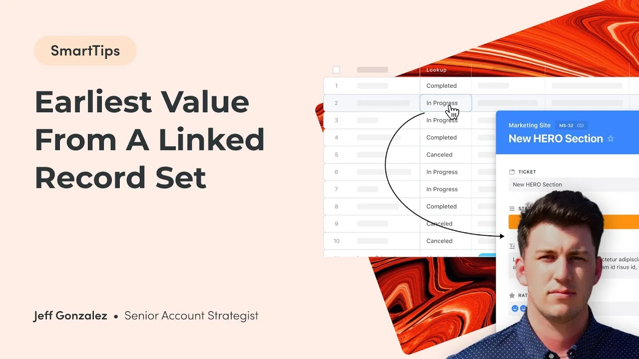 Earliest Value From a Linked Record Set