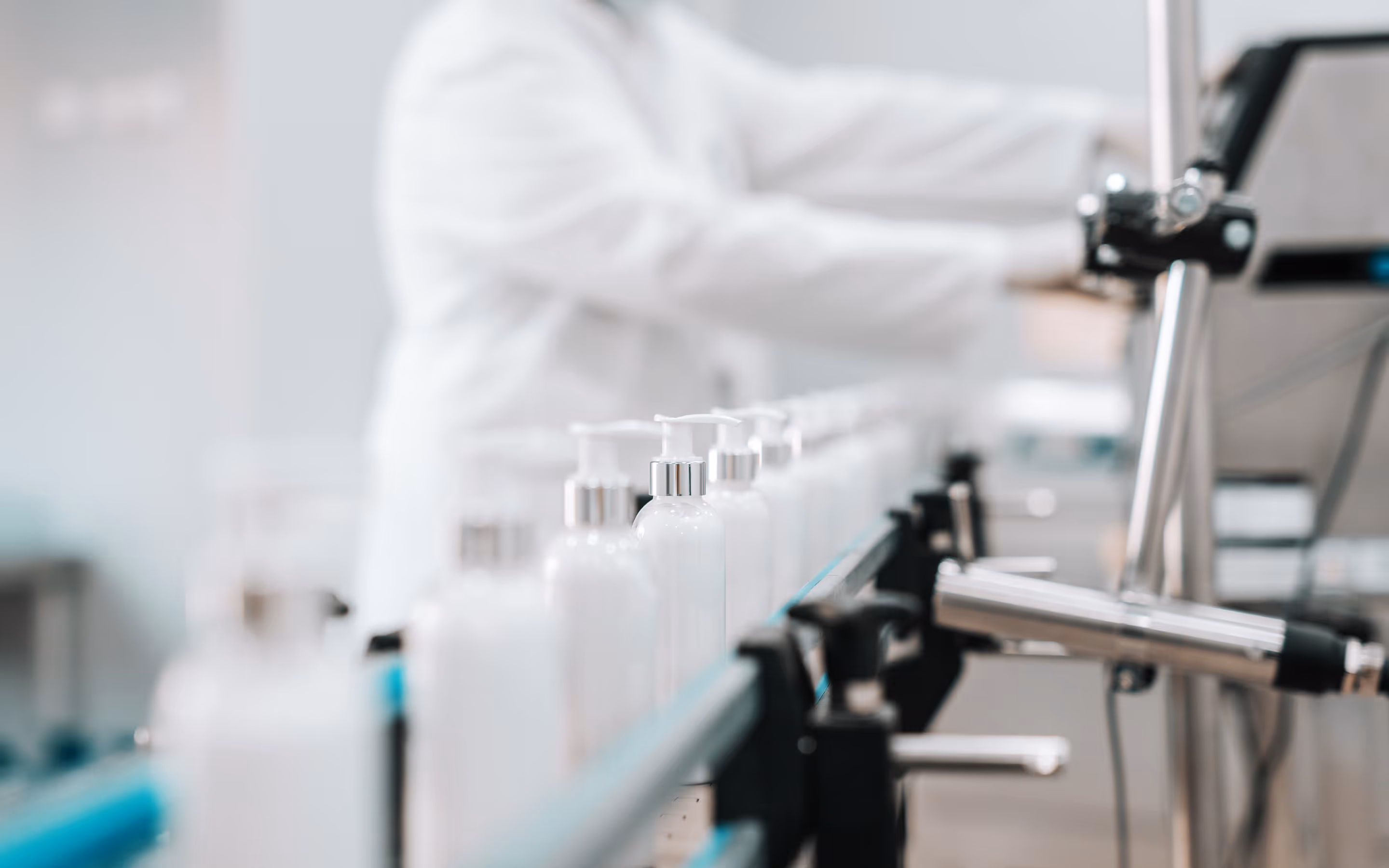 cosmetic products are being made in a factory