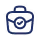 A black background with a blue outline of a briefcase.